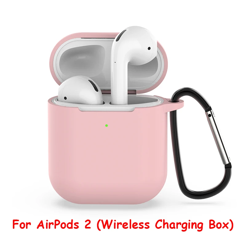 06 Новинка, чехол для наушников Airpods 2, чехол для Airpods 2, силиконовый чехол s, тонкий чехол для Air Pods 2, Противоударная зарядная коробка с крюком - Цвет: 06