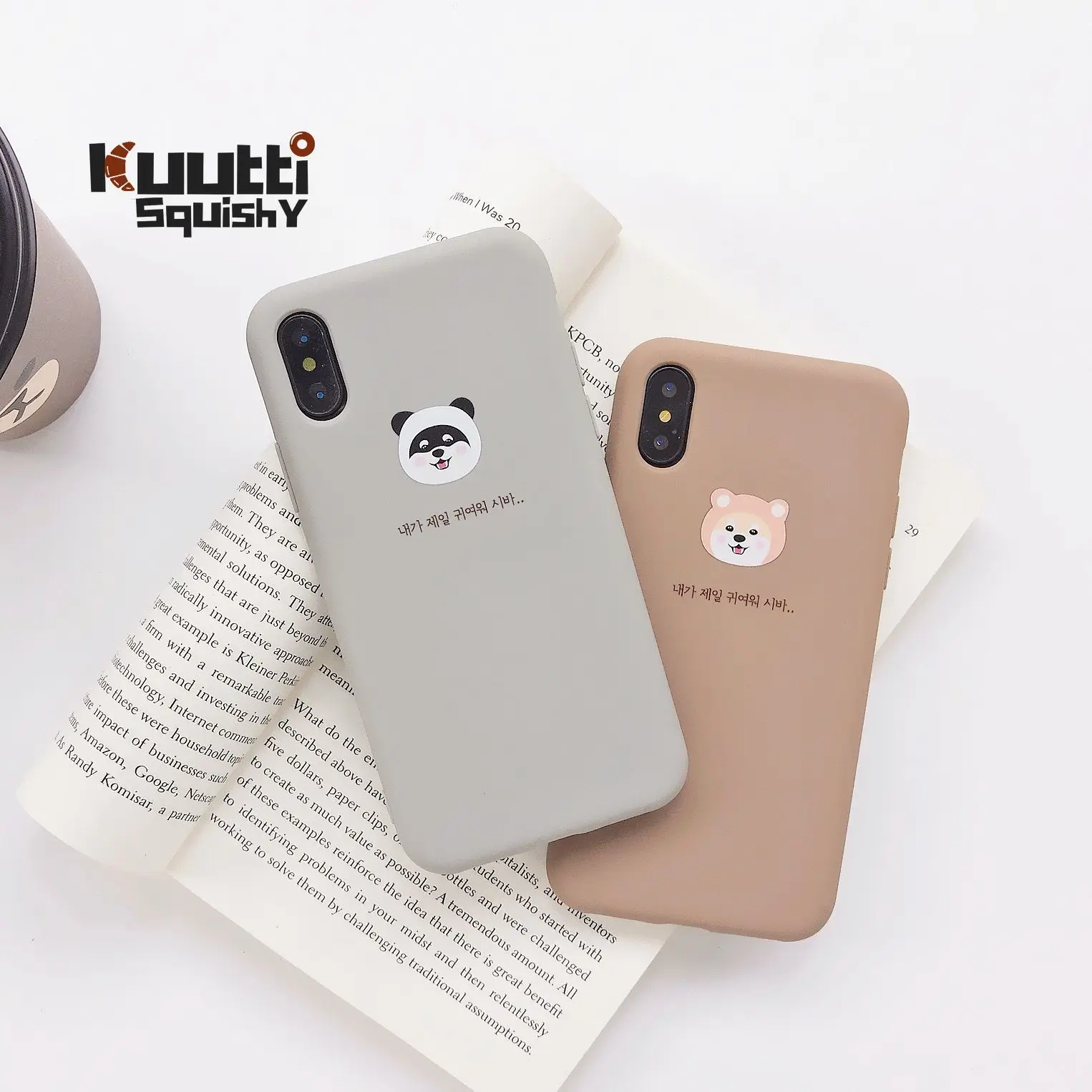 Kuutti Squishy Милый Панда собака Корейская пара силиконовые чехлы для телефонов iPhone 7