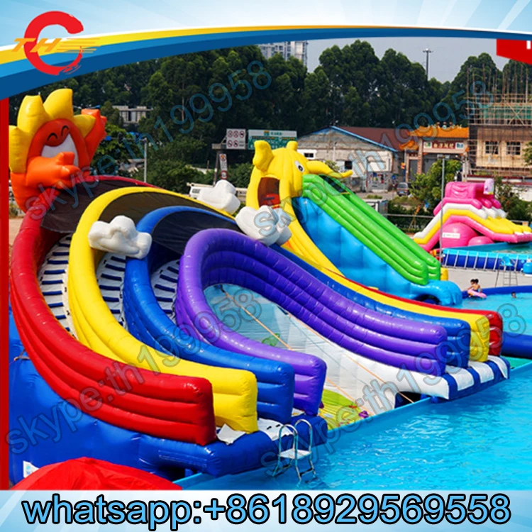 Бесплатная доставка по морю в порт гигантские надувные горки для аквапарка