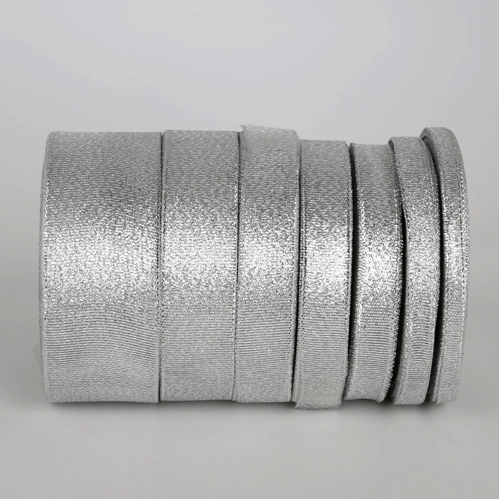 25 ярдов/лот собственными руками Сделай Сам золотого серебряного цвета Блестящая
