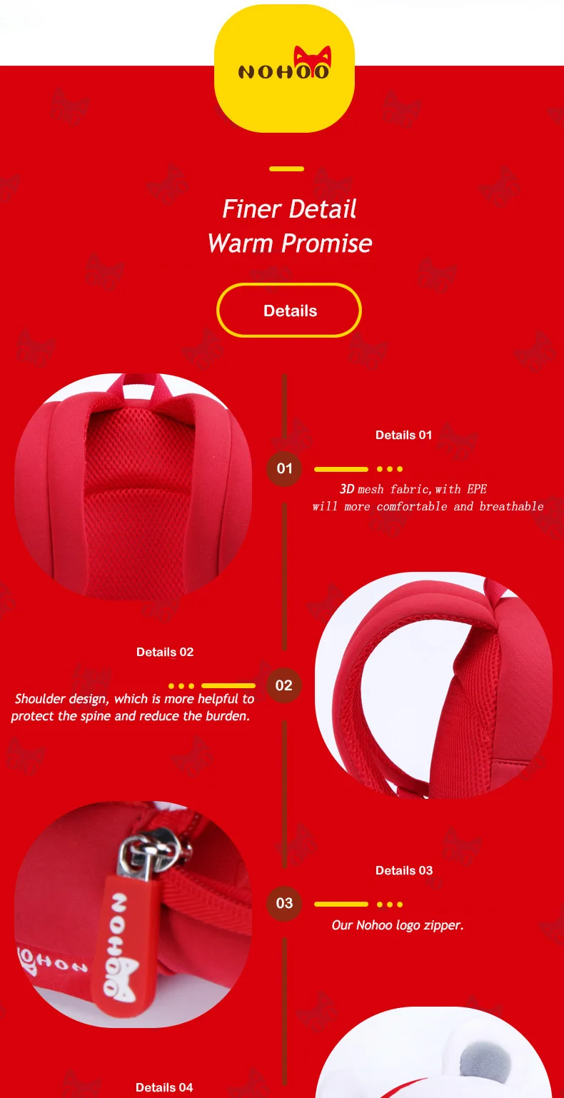 NOHOO рюкзаки для младенца 3D мультфильм милый медведь Дети Водонепроницаемый дошкольного рюкзак рождественские подарки для маленьких девочек от 2 до 4 лет