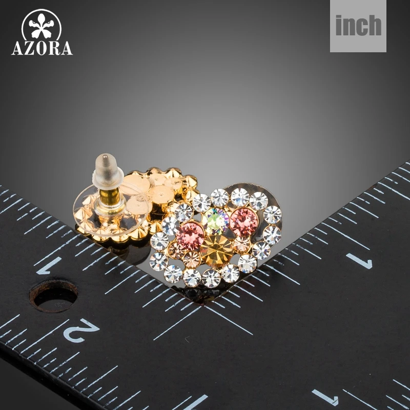 AZORA бренд Модные ювелирные изделия из золота Цвет овальные серьги гвоздики в виде