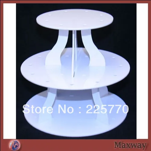

3 tiers white round acrylic cupcake stand