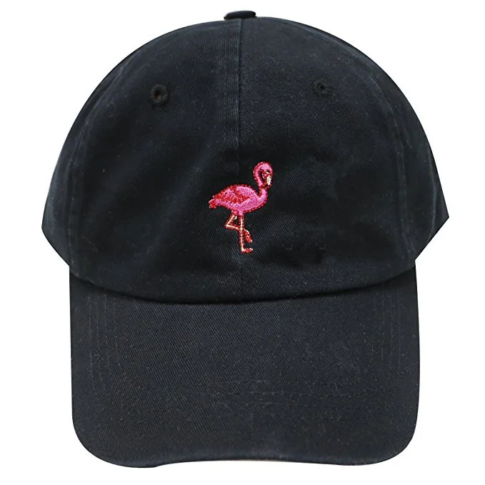 Новая мода унисекс Snapback Солнцезащитная шляпа Фламинго вышивка хлопок бейсболки для женщин и мужчин сплошной цвет папа шапки Casquette Homme