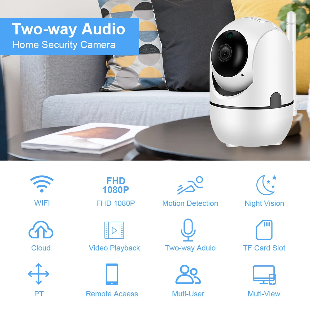 Hamrolte baby monitor 1080 P Wifi камера PT камера с автоматическим отслеживанием движения обнаружения двухстороннее аудио может хранения монитор для младенца Ycc365