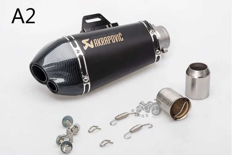 Универсальный мото rcycle Akrapovic глушитель выхлопной трубы escape moto двойная насадка конический большой шестигранный выхлопной MSX125 R15 NINJIA250 - Цвет: A2