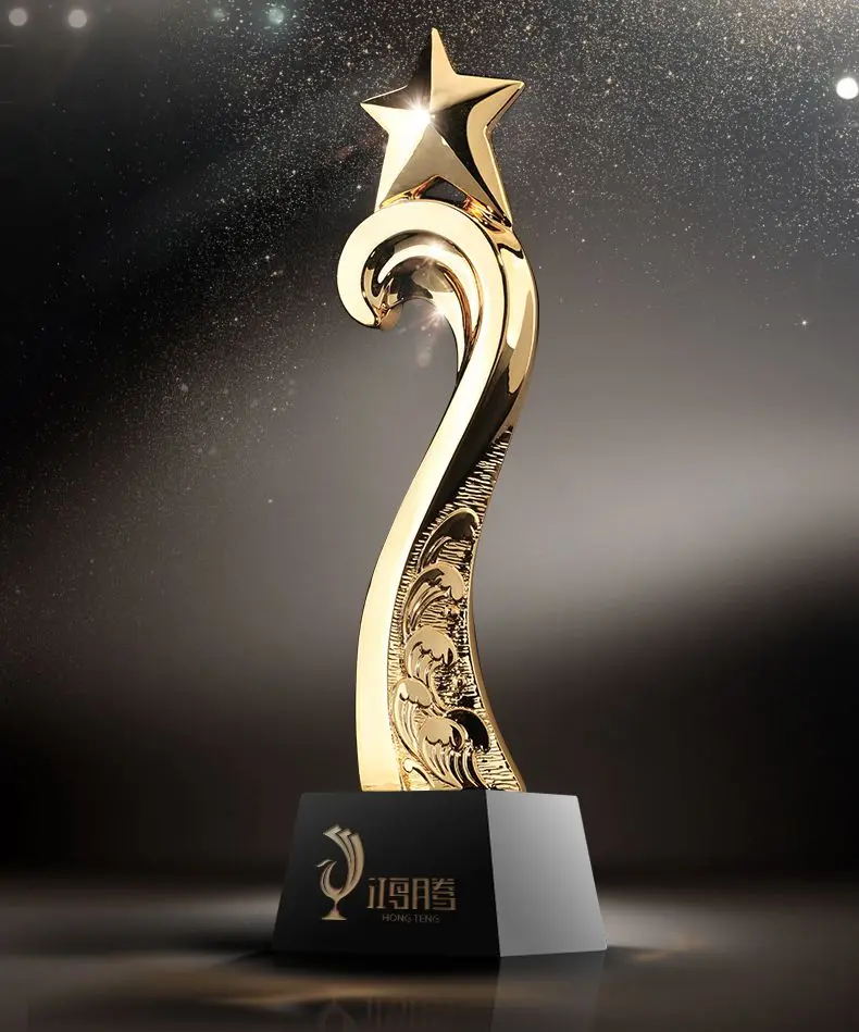 

High quality!Brilliant Award Crystal Trophy Metal Resin Trophy Excellent Staff Trophy,Free shipping