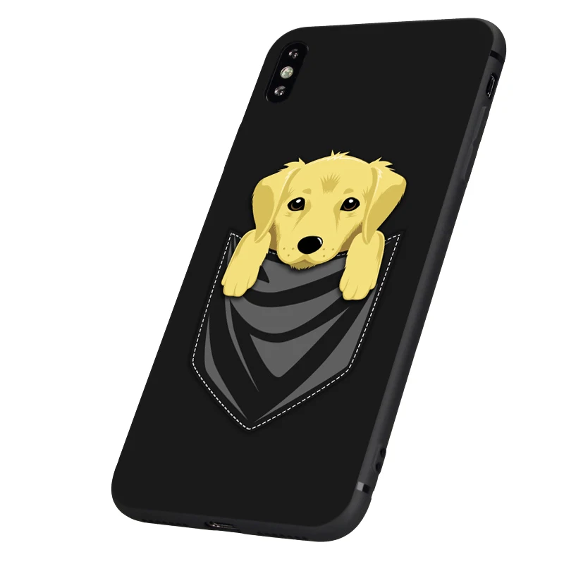 Черный чехол из ТПУ для iphone 5 5s se 6 6s 7 8 plus x 10 силиконовый XR XS 11 pro MAX с бульдогом и