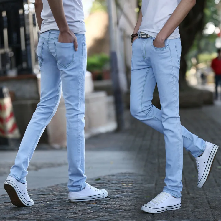 Мужские модные дизайнерские брендовые эластичные прямые джинсы новинка 2017
