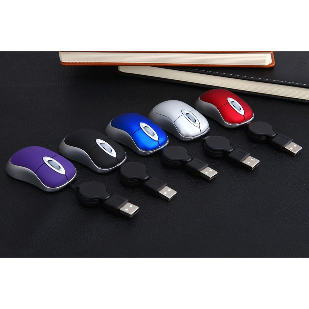 USB Проводная мышь, креативная, 100 dpi, Выдвижной USB кабель, эргономика, свободный привод, Офисная игровая мышь для Windows 98 2000 XP Vista Ve