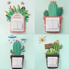 Настенное украшение для дома, мультяшный флуоресцентный светящийся декор для детской комнаты, спальни, настенные наклейки, светящийся Переключатель, защитный чехол, водонепроницаемый