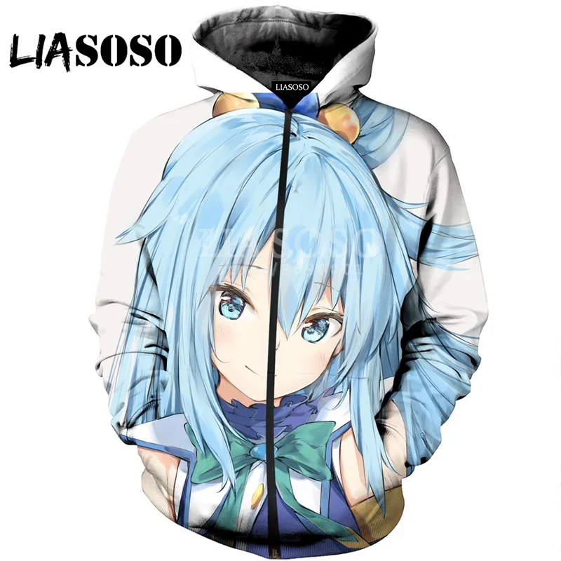 LIASOSO 3DPrint для женщин и мужчин KonoSuba God's Blessing On This Wonderful World пуловер с капюшоном