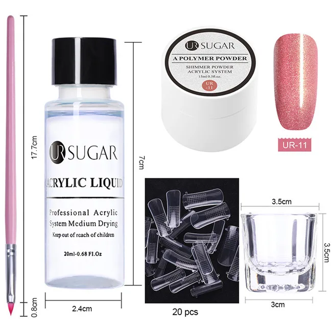 5pcs set11 Ur Sugar акриловый порошок поли УФ гель для ногтей лак для ногтей украшения ногтей кристалл маникюрный набор профессиональные инструменты для ногтей 5 шт - Цвет: 5pcs set11