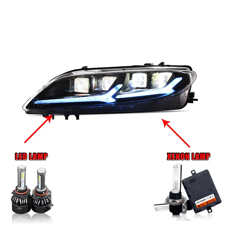 LED high beam 2 шт. светодиодный головной светильник s для Mazda 6 2003-2008 автомобильный светодиодный светильник s двойной ксеноновый Объектив Автомобильные аксессуары дневные ходовые огни противотуманный светильник - Цвет: LED high beam