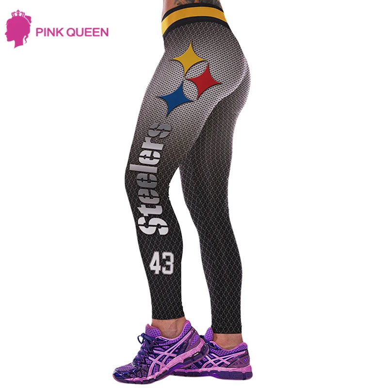 Розовые королевские Модные осенние светло-серые брюки STEELERS 3D цифровая серая