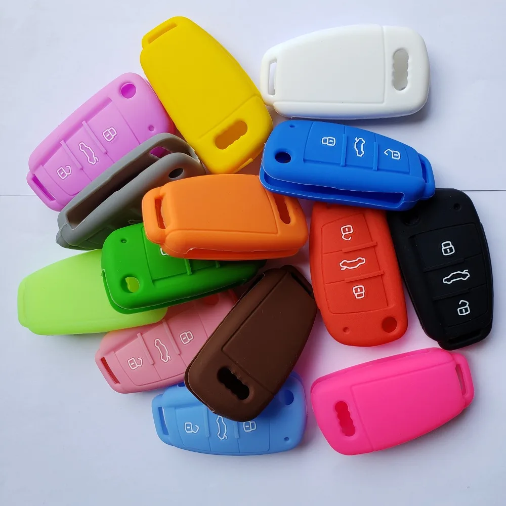 Ключ чехол для автомобиля силиконовый Флип складной 3 кнопки дистанционного