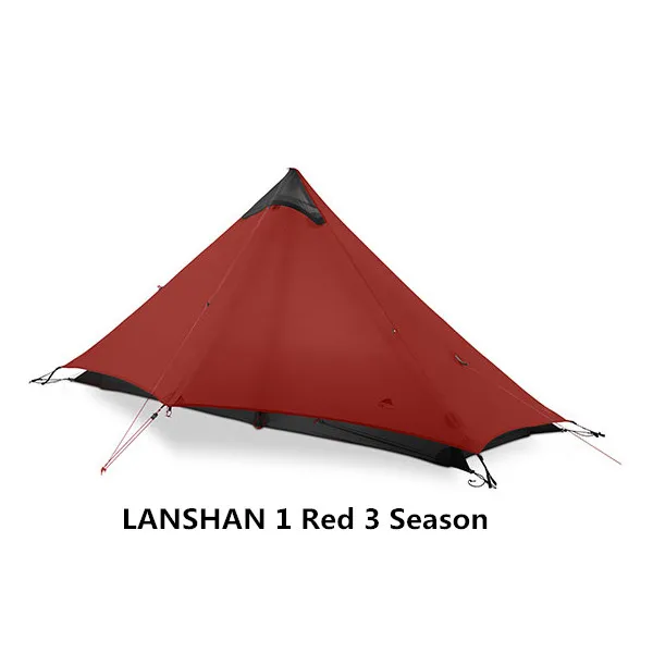 Red 3F UL GEAR LANSHAN 1 человек наружная Ультралегкая палатка для кемпинга 3 сезона профессиональная 15D Silnylon Бесшумная палатка - Цвет: Red