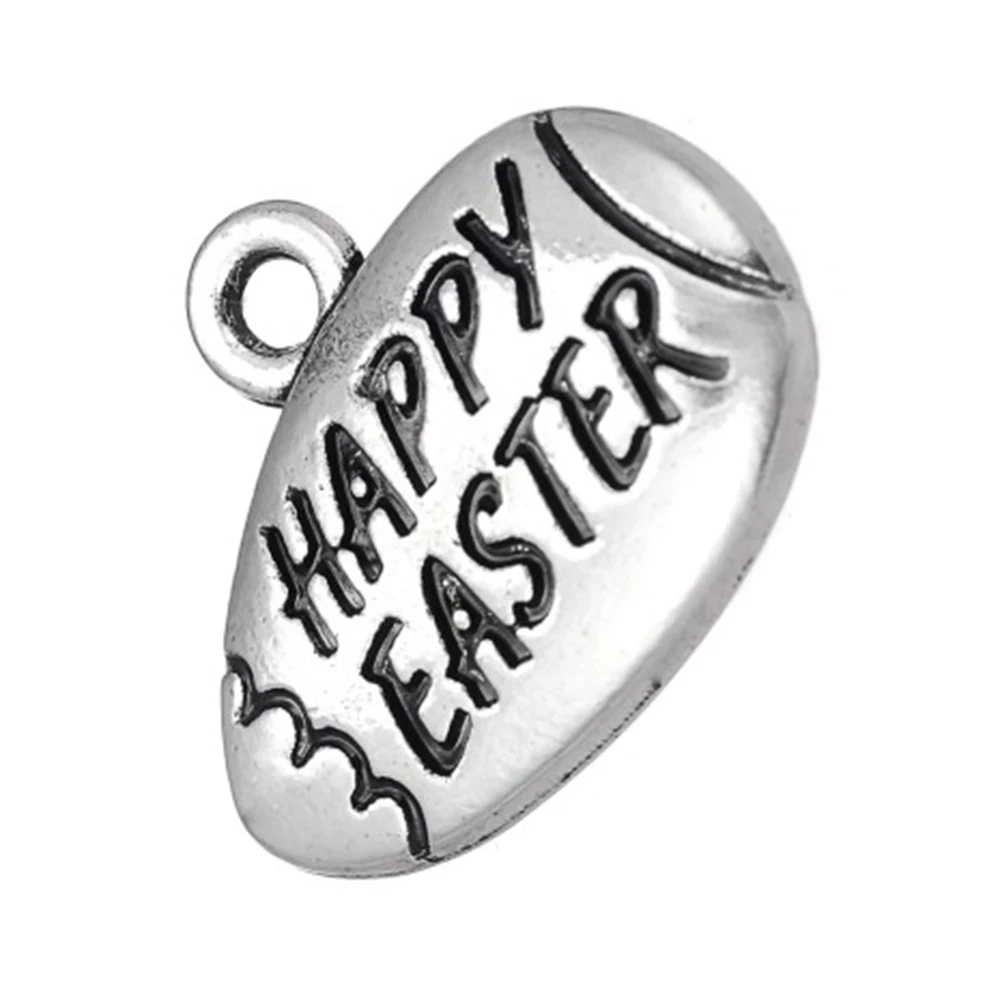 Тибетские посеребренные слова счастливые Пасхи выгравированы на яйцо амулеты