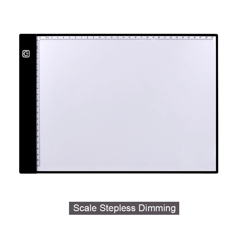 scale stepless dim A4 светодиодный светильник, коробка для рисования, светильник в виде планшета, коврик для графического письма, рисование, Трейсер, копировальная доска, художественный эскиз, Прямая поставка - Цвет: scale stepless dim