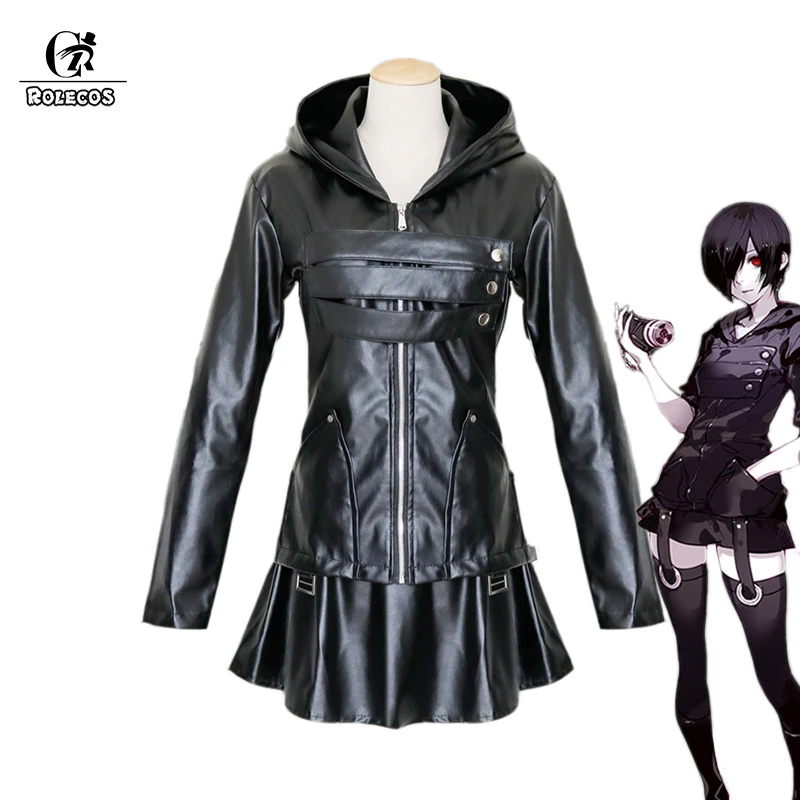 Костюм для косплея ROLECOS из искусственной кожи черная куртка в японском стиле|cosplay