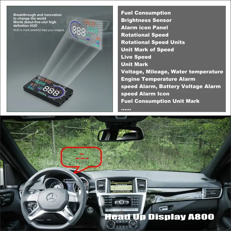 Автомобильный HUD Дисплей для Mercedes Benz C180/C200/C220/C250/C300/C350 безопасный проектор