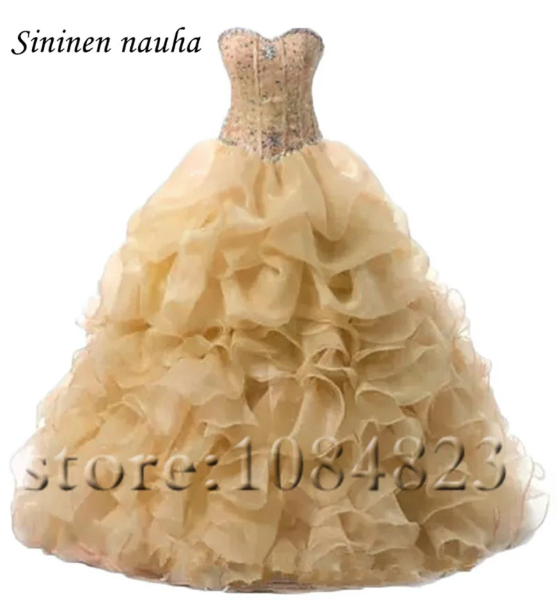 Бальные платья Quinceanera длинное вечерние платье из органзы с бисером бальное для
