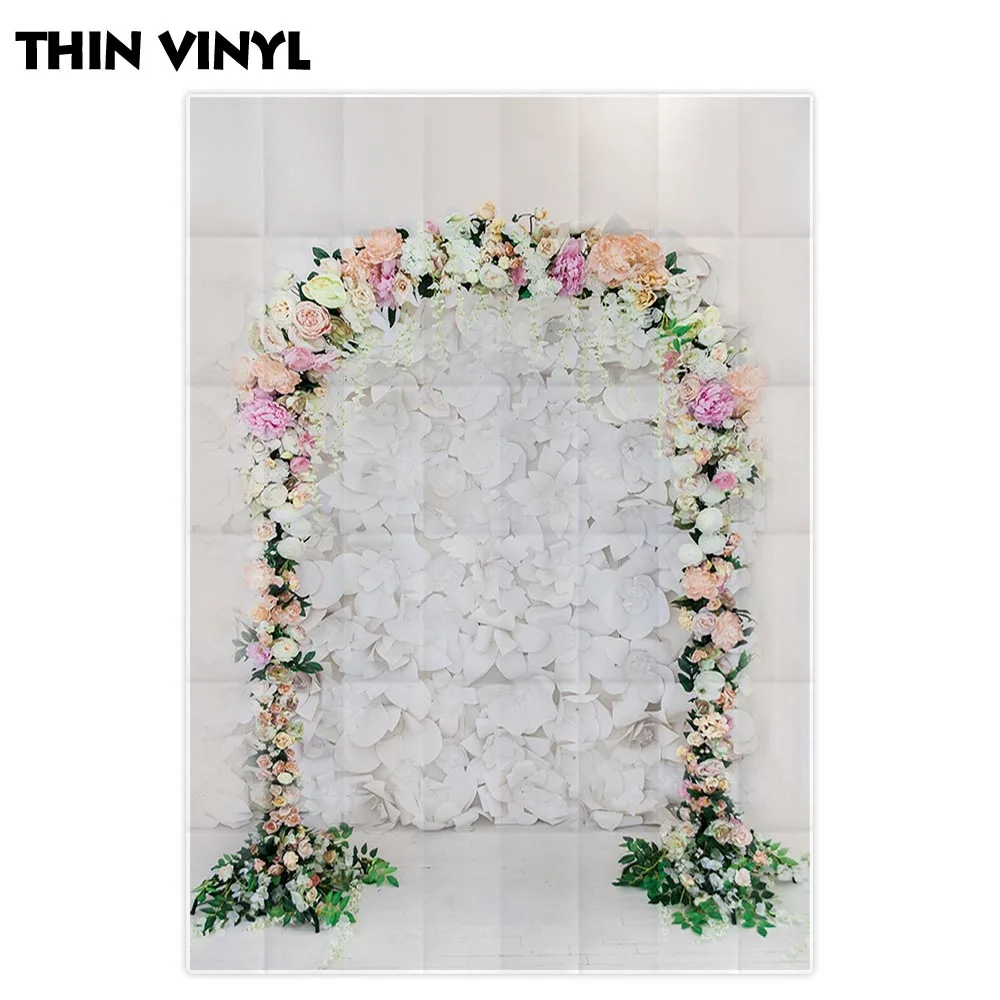 Allenjoy фоны для фотостудии Свадьба Цветы арочная дверь свод белый бумажный Декор