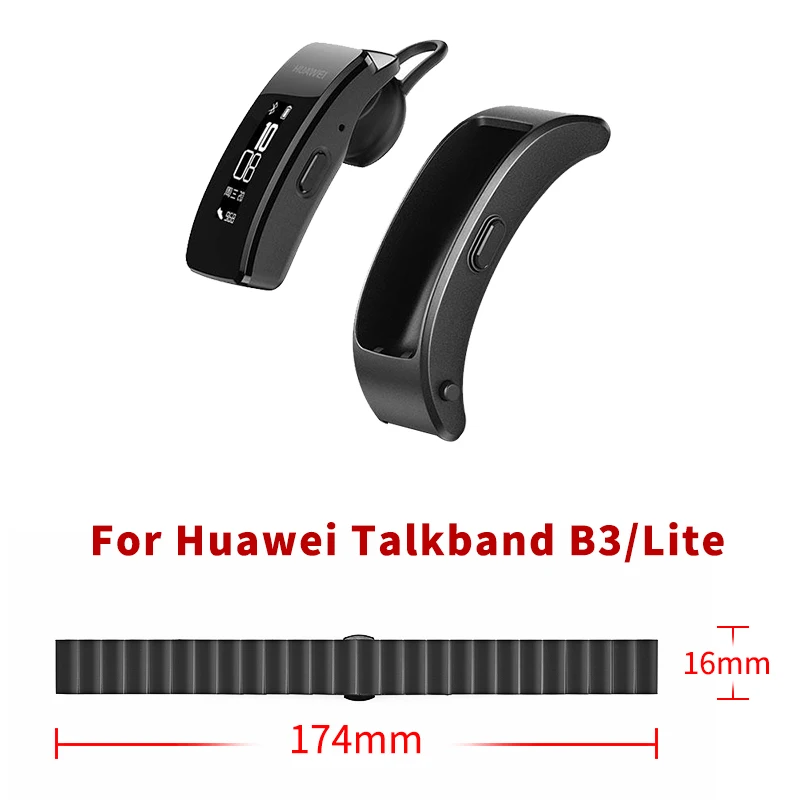 Полоса из нержавеющей стали шириной 18 мм Для HUAWEI TalkBand B3 / Lite Сменный ремешок для