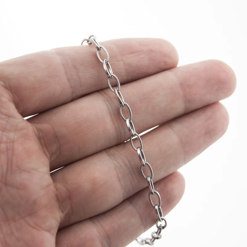 Женский овальный браслет-цепочка Pulsera Mujer из нержавеющей стали ширина 4 мм ручные