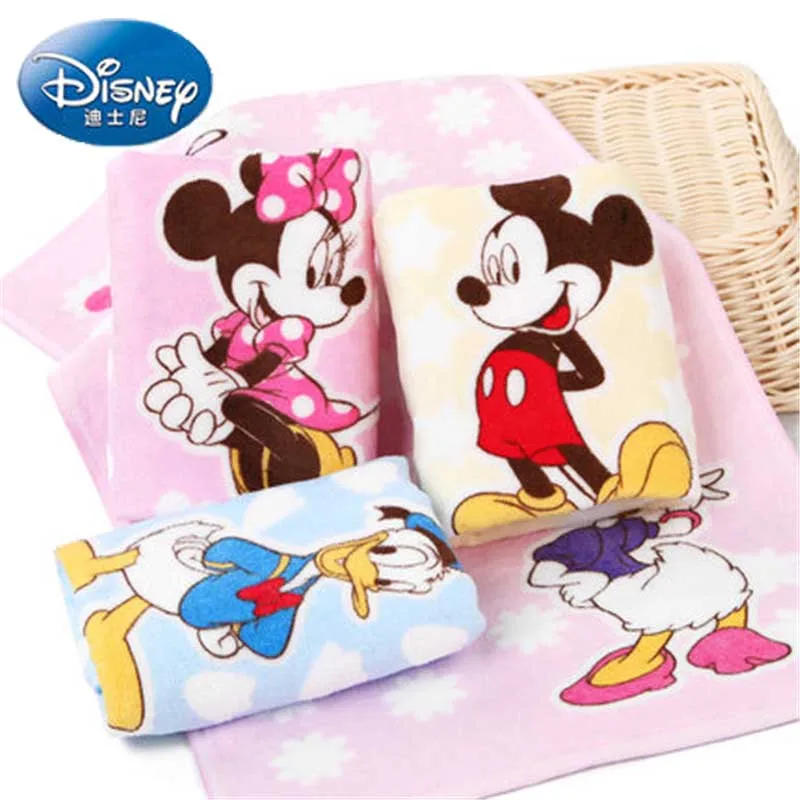 Розовое полотенце для лица Disney Minnie Mickey 25x50 см 100% хлопок абсорбирующее детское