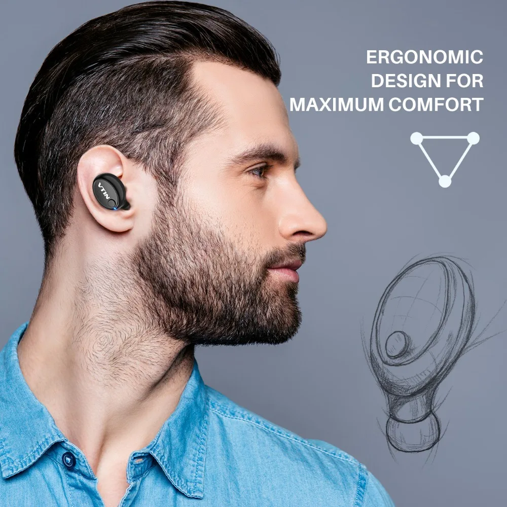 VTIN спортивные мини-наушники Bluetooth, беспроводные наушники Bluetooth 4,1, портативная гарнитура в деловом стиле с микрофоном