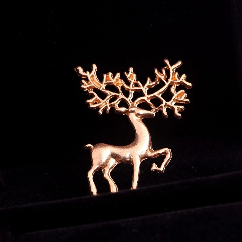 DoreenBeads 4 3x3 см значок Олень в виде животных модная Рождественская брошка Pin для