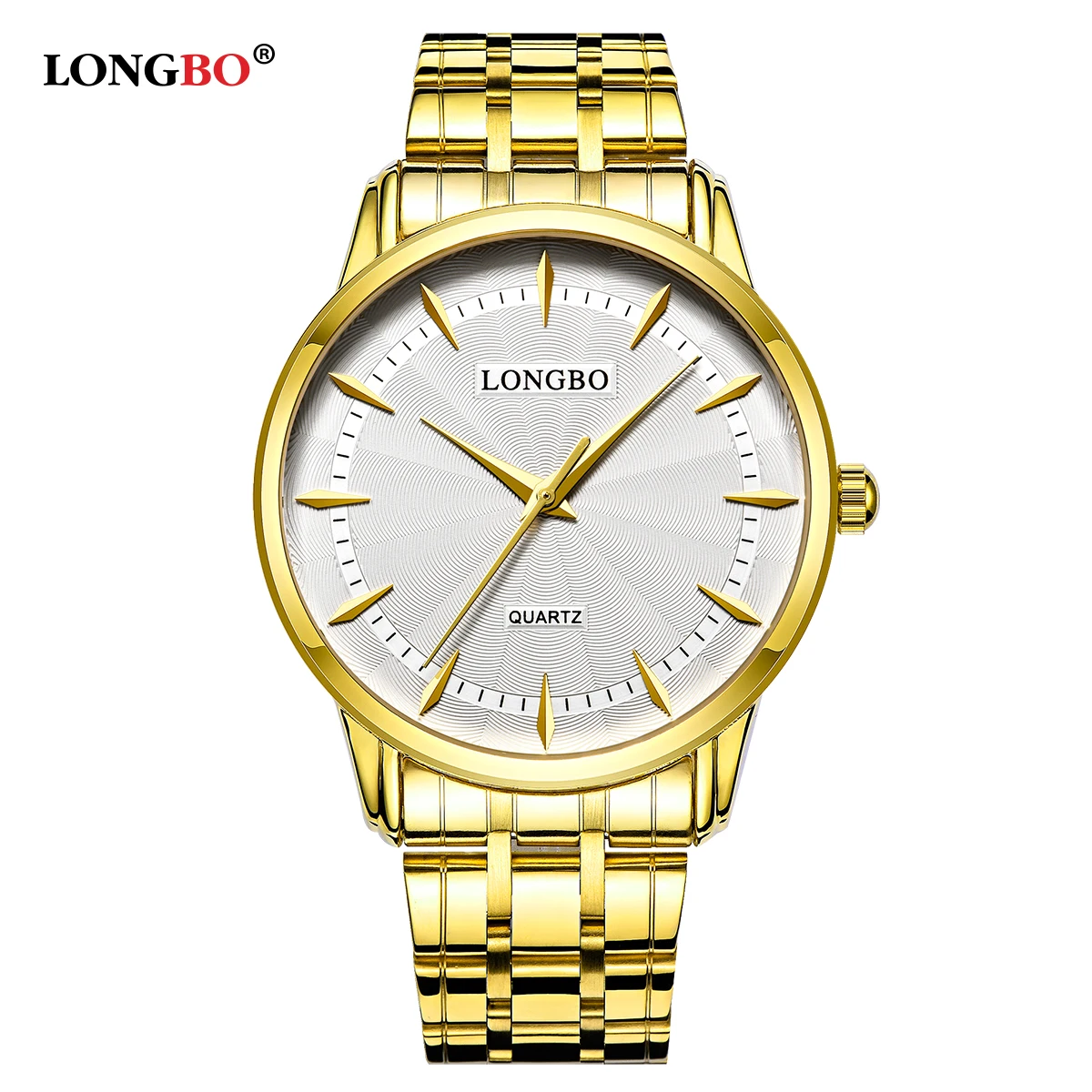 Gold White Men LONGBO, кварцевые часы для влюбленных, женские, мужские, парные, аналоговые часы, кожаные Наручные часы, модные, повседневные часы, золото, 1 шт, 80271 - Цвет: Gold White Men