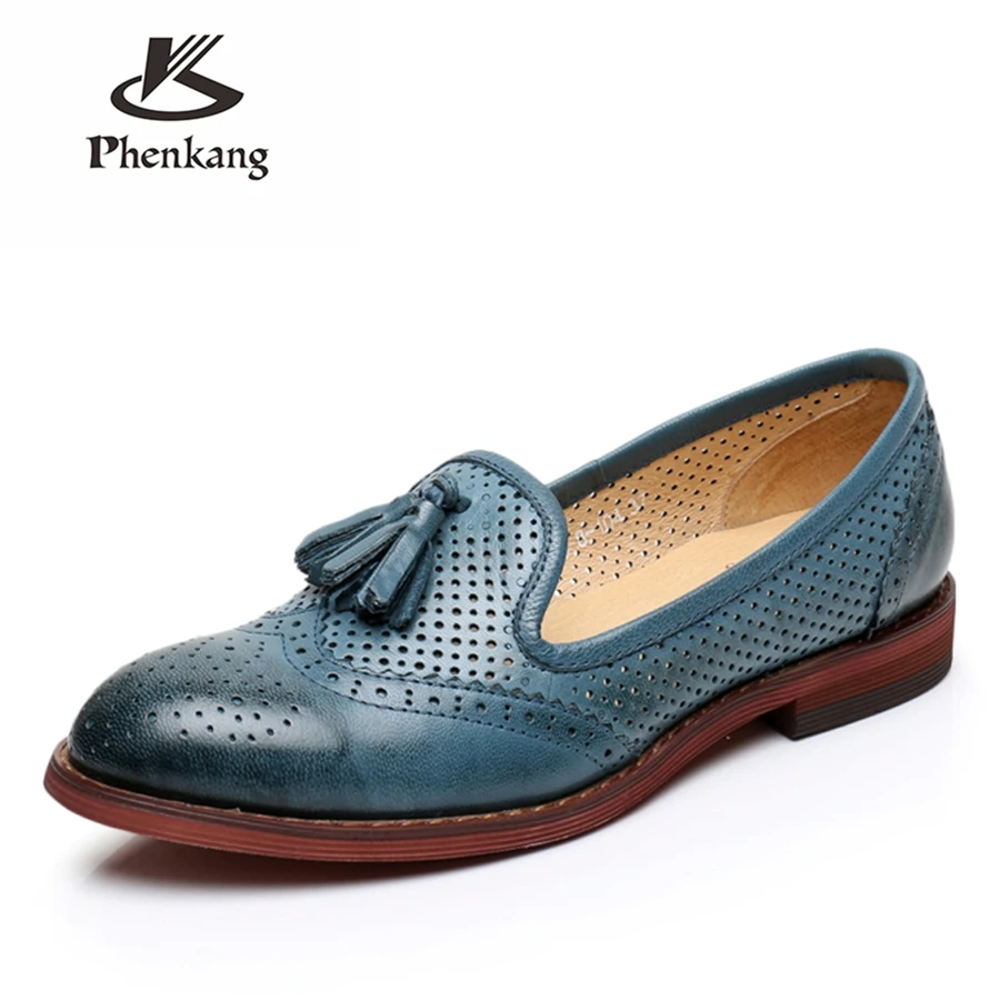 Женская обувь на плоской подошве Обувь из натуральной кожи с круглым носком