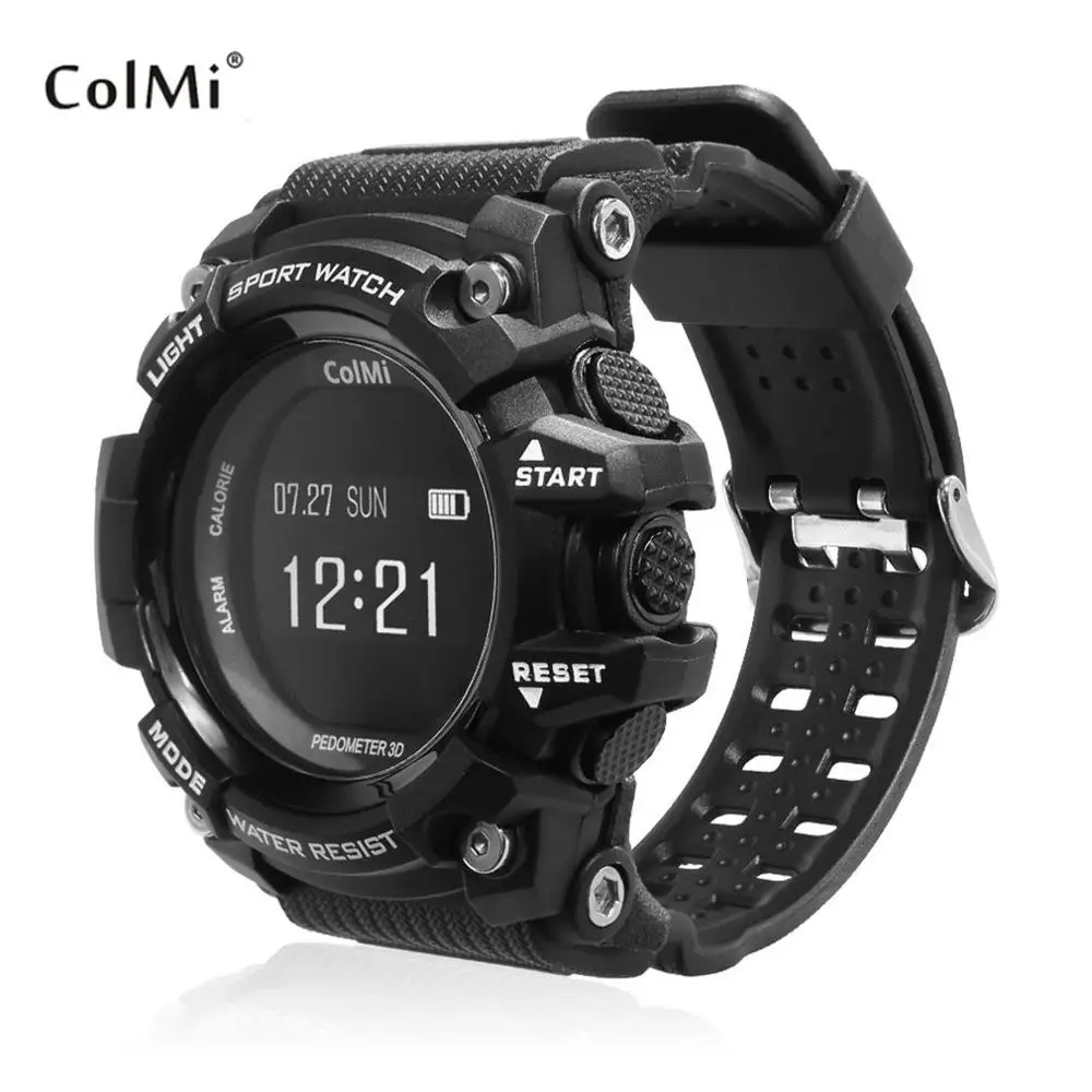 Черный Умные часы ColMi T1 с oled-дисплеем, пульсометр, водонепроницаемые, с напоминанием о звонках, для Android, для iOS телефона - Цвет: Черный