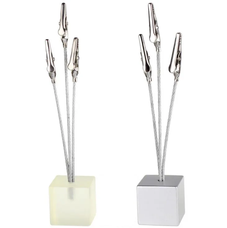 1pcs Small Cube Memo Picture Note Card Desk Paper Photo Clip Holder Message Stand School Office Desk Favor