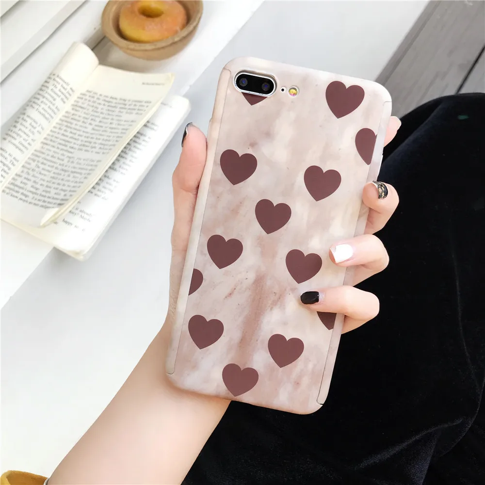 Ретро полный корпус PC чехол для телефона для iPhone 11 Pro Max X XR XS Max Love Heart твердый 360 чехол для iPhone 5 5S SE 6 6S 7 8 Plus Coque