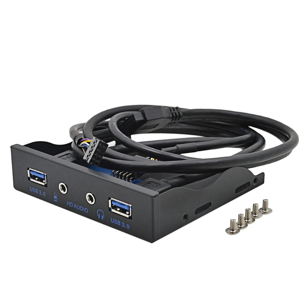 Супер скорость 20 Pin 4 порта USB 3 0 концентратор + HD аудио 5 мм разъем для наушников Mic