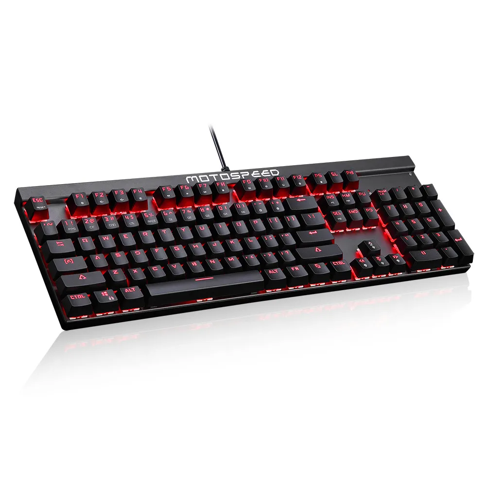 MOTOSPEED CK103 игровая клавиатура механическая синий переключатель USB многоцветная