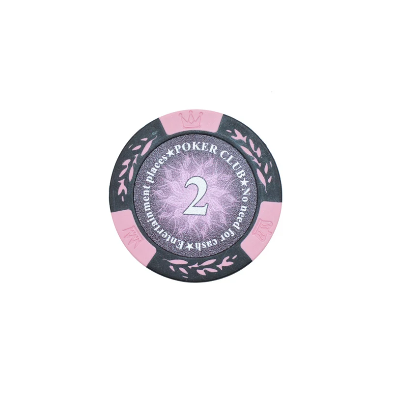 2 yuan face value K8356 1PCS14g Корона Пшеница PokerClub фильм фишки монеты Baccarat Texas Hold'em двойной цвет Корона глина покер игральные фишки - Цвет: 2 yuan face value
