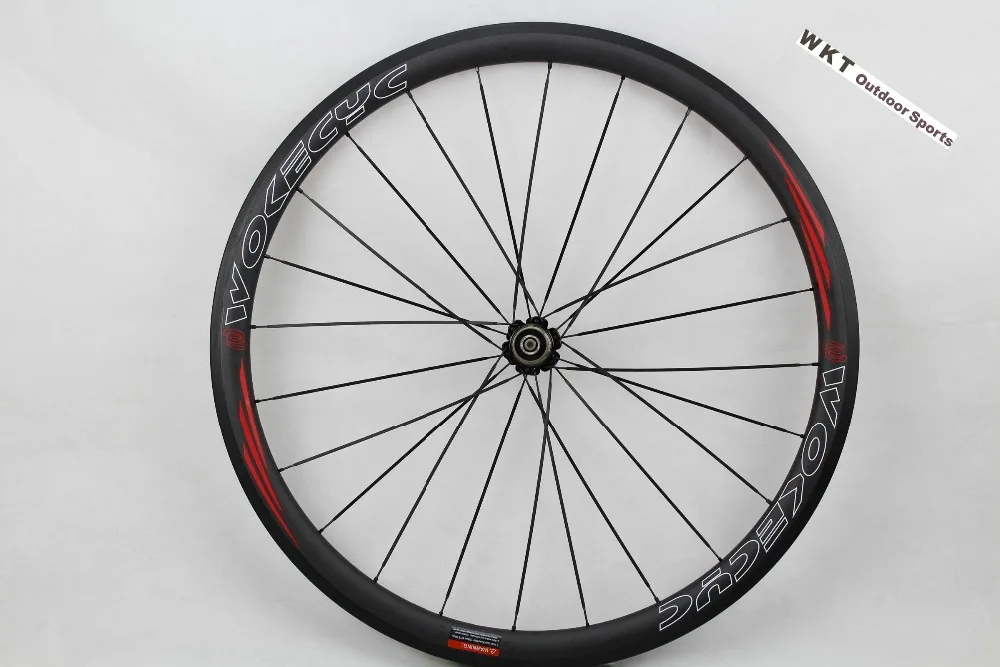 Колесная пара из углеродного волокна 38 мм глянцевое колесо 3k черного цвета novatec