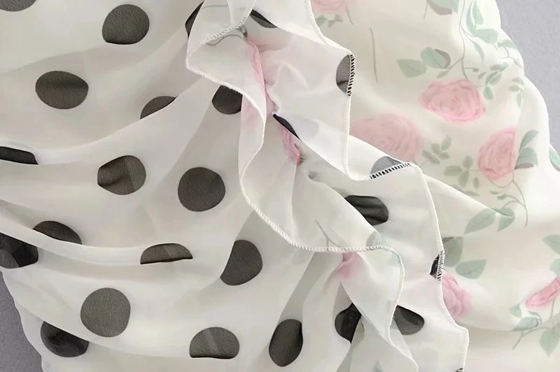 Летнее женское платье, элегантное, с оборками, со складками, с цветочным рисунком, вечернее платье,, бохо, винтажное, в горошек, платье, Корейская одежда, мини платье, vestidos
