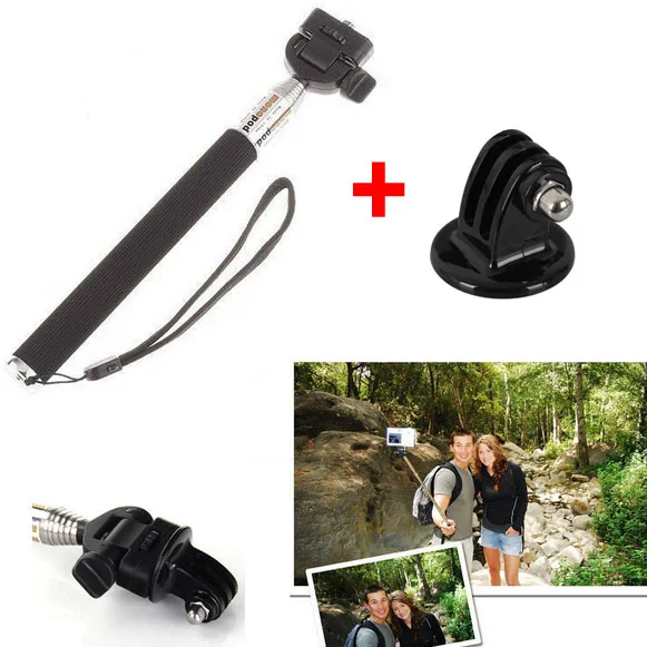 Выдвижной ручной монопод GoPro Pole с адаптером для крепления Hero 4 3 + 2 1 SJCAM SJ4000 SJ5000 экшн