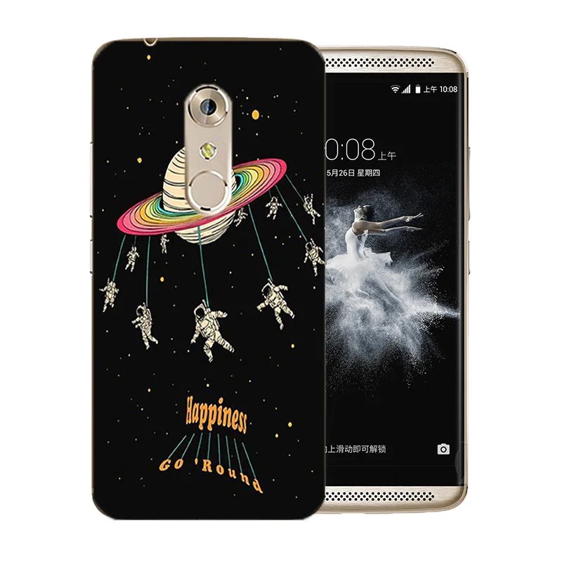 5.5 inch For ZTE Axon 7 A2017 Phone Case Soft Silicone Space Moon Pattern Coque Ultrathin TPU for Protector Back Cover |