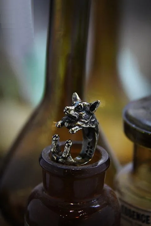 Модное винтажное кольцо в стиле ретро с изображением животных и щенков унисекс