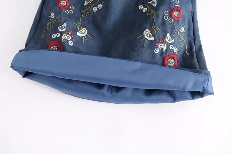 2018 Весна Новый стиль Для женщин Модный цветочный Вышивка короткая юбка Женский