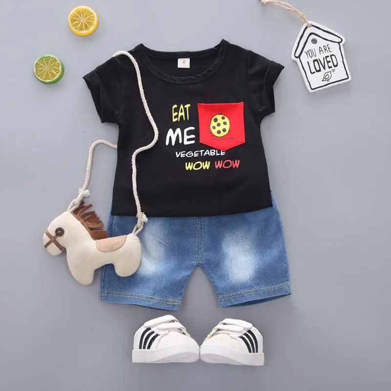 Одежда для маленьких мальчиков летняя одежда малышей хлопковые топы с божьей