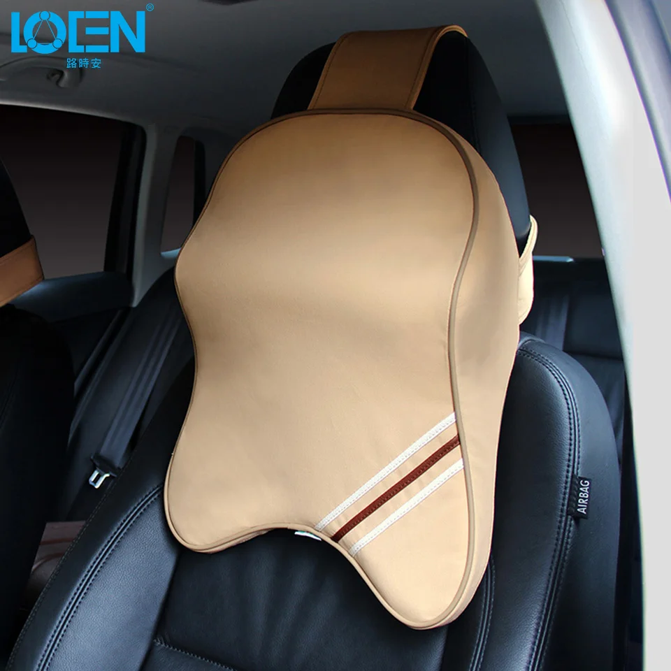 LOEN кожаный или хлопковый 3D чехол для автокресла, подушка для поддержки шеи, подголовник для hyundai, Toyota, Chevrolet, Honda, весь автомобиль
