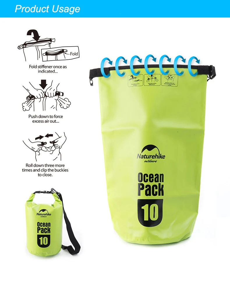 Naturehike океан пакет 20L 30L водонепроницаемый мешок портативный рюкзак для кемпинга Canyoneering плавание путешествия FS16M030-L
