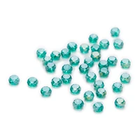 50 piece peacock green ab color bread cut faceted crystal glass spacer beads jewelry findings 4 8mm